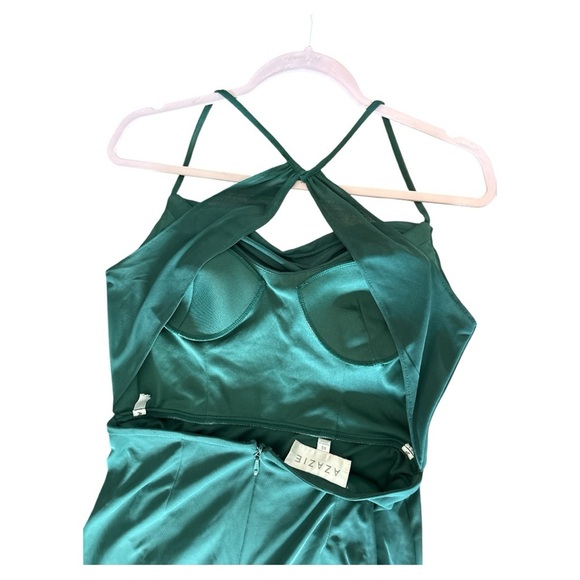 Azazie Deep Green Backless Gown - Picture 5 of 7